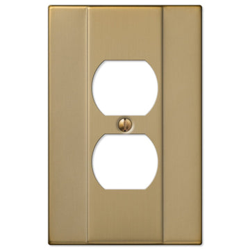 Italia Brushed Bronze Steel - 1 Duplex Wallplate - Wallplate Warehouse 147DBZ 070686570777 1 Duplex