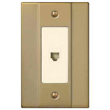 Italia Brushed Bronze Steel - 1 Phone Jack Wallplate - Wallplate Warehouse 147PHBZ 070686580172 Phone Jacks