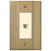 Italia Brushed Bronze Steel - 1 Phone Jack Wallplate - Wallplate Warehouse 147PHBZ 070686580172 Phone Jacks