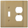 Italia Brushed Bronze Steel - 1 Toggle / 1 Duplex Wallplate - Wallplate Warehouse 147TDBZ 070686570814 1 Toggle / 1 Duplex
