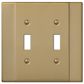 Italia Brushed Bronze Steel - 2 Toggle Wallplate - Wallplate Warehouse 147TTBZ 070686570791 2 Toggle