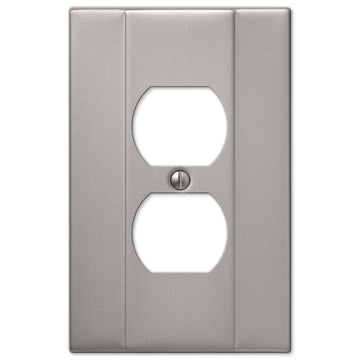 Italia Brushed Nickel Steel - 1 Duplex Wallplate - Wallplate Warehouse 147DBN 070686570593 1 Duplex