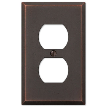 Manhattan Aged Bronze Cast - 1 Duplex Wallplate - Wallplate Warehouse 68DDB 070686565230 1 Duplex