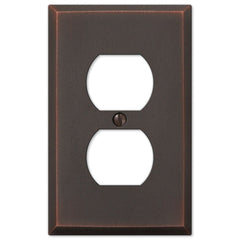 Manhattan Aged Bronze Cast - 1 Duplex Wallplate