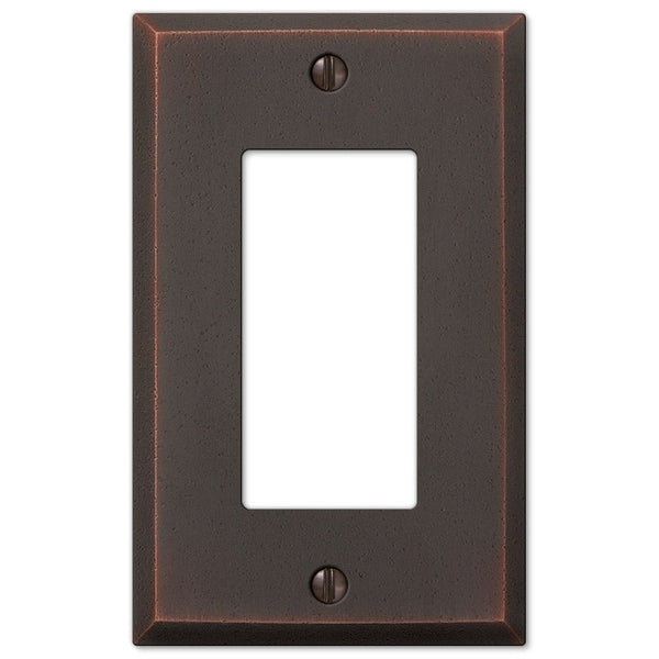 Manhattan Aged Bronze Cast - 1 Rocker Wallplate - Wallplate Warehouse 68RDB 070686565247 1 Rocker