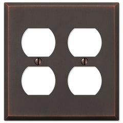 Manhattan Aged Bronze Cast - 2 Duplex Wallplate