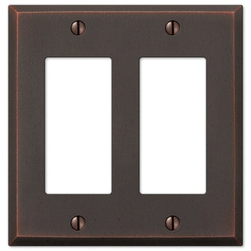 Manhattan Aged Bronze Cast - 2 Rocker Wallplate - Wallplate Warehouse 68RRDB 070686559161 2 Rocker