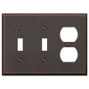 Manhattan Aged Bronze Cast - 2 Toggle / 1 Duplex Wallplate - Wallplate Warehouse 68TTDDB 070686559222 2 Toggle / 1 Duplex