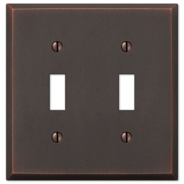 Manhattan Aged Bronze Cast - 2 Toggle Wallplate - Wallplate Warehouse 68TTDB 070686565254 2 Toggle