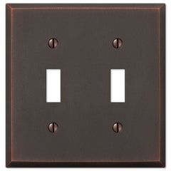 Manhattan Aged Bronze Cast - 2 Toggle Wallplate
