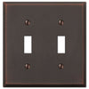 Manhattan Aged Bronze Cast - 2 Toggle Wallplate - Wallplate Warehouse 68TTDB 070686565254 2 Toggle