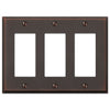 Manhattan Aged Bronze Cast - 3 Rocker Wallplate - Wallplate Warehouse 68RRRDB 070686559215 3 Rocker