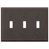 Manhattan Aged Bronze Cast - 3 Toggle Wallplate - Wallplate Warehouse 68TTTDB 070686559208 3 Toggle
