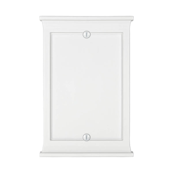 Mantel White Composite - 1 Blank Wallplate - Wallplate Warehouse 15BW 070686016589 1 Blank