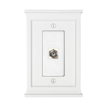 Mantel White Composite - 1 Cable Jack Wallplate - Wallplate Warehouse 15CXW 070686016565 Cable Jacks