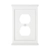 Mantel White Composite - 1 Duplex Wallplate - Wallplate Warehouse 15DW 070686016480 1 Duplex