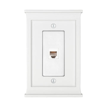 Mantel White Composite - 1 Phone Jack Wallplate - Wallplate Warehouse 15PHW 070686016572 Phone Jacks