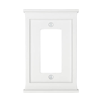 Mantel White Composite - 1 Rocker Wallplate - Wallplate Warehouse 15RW 070686016510 1 Rocker