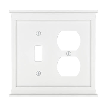 Mantel White Composite - 1 Toggle / 1 Duplex Wallplate - Wallplate Warehouse 15TDW 070686016503 1 Toggle / 1 Duplex