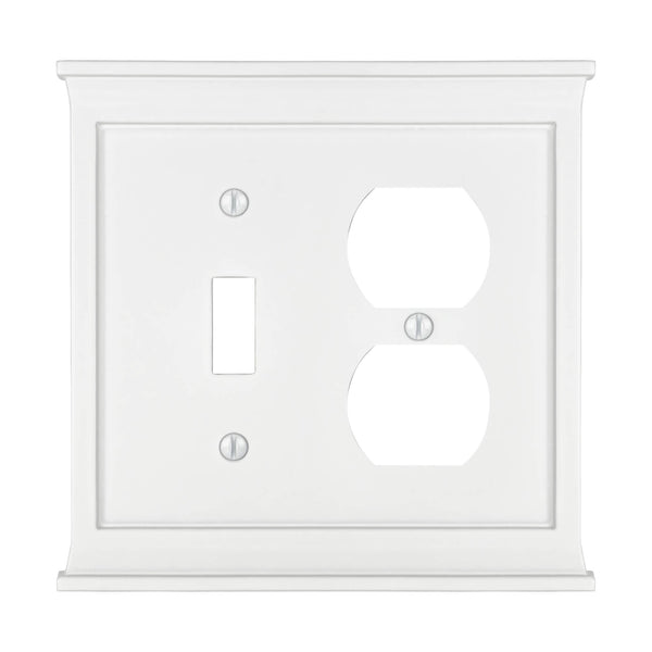 Mantel White Composite - 1 Toggle / 1 Duplex Wallplate - Wallplate Warehouse 15TDW 070686016503 1 Toggle / 1 Duplex