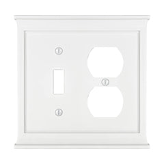 Mantel White Composite - 1 Toggle / 1 Duplex Wallplate