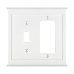Mantel White Composite - 1 Toggle / 1 Rocker Wallplate