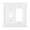 Mantel White Composite - 1 Toggle / 1 Rocker Wallplate - Wallplate Warehouse 15TRW 070686016558 1 Toggle / 1 Rocker