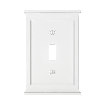 Mantel White Composite - 1 Toggle Wallplate - Wallplate Warehouse 15TW 070686016442 1 Toggle