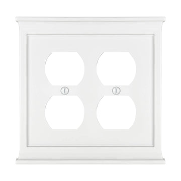 Mantel White Composite - 2 Duplex Wallplate - Wallplate Warehouse 15DDW 070686016497 2 Duplex