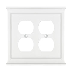 Mantel White Composite - 2 Duplex Wallplate