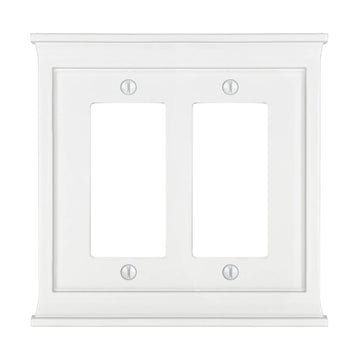 Mantel White Composite - 2 Rocker Wallplate - Wallplate Warehouse 15RRW 070686016527 2 Rocker