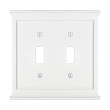 Mantel White Composite - 2 Toggle Wallplate - Wallplate Warehouse 15TTW 070686016459 2 Toggle
