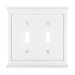 Mantel White Composite - 2 Toggle Wallplate