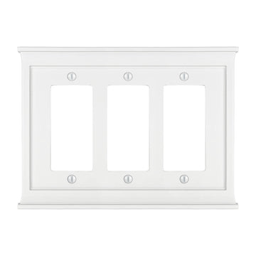 Mantel White Composite - 3 Rocker Wallplate - Wallplate Warehouse 15RRRW 070686016534 3 Rocker
