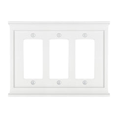 Mantel White Composite - 3 Rocker Wallplate