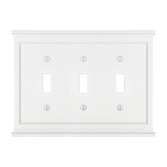 Mantel White Composite - 3 Toggle Wallplate