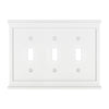 Mantel White Composite - 3 Toggle Wallplate - Wallplate Warehouse 15TTTW 070686016466 3 Toggle