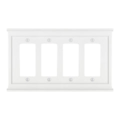 Mantel White Composite - 4 Rocker Wallplate