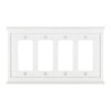 Mantel White Composite - 4 Rocker Wallplate - Wallplate Warehouse 15R4W 070686016541 4 Rocker