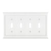 Mantel White Composite - 4 Toggle Wallplate - Wallplate Warehouse 15T4W 070686016473 4 Toggle