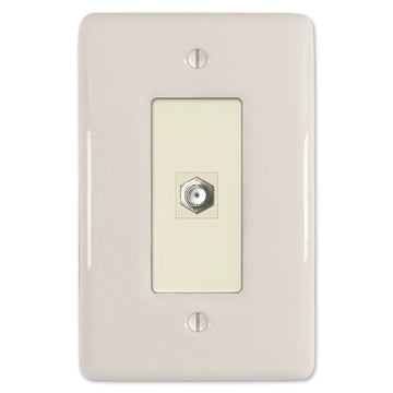 Metro Biscuit Ceramic - 1 Cable Jack Wallplate - Wallplate Warehouse 3000CXBT 070686006559 Cable Jacks