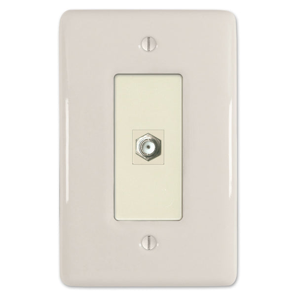 Metro Biscuit Ceramic - 1 Cable Jack Wallplate - Wallplate Warehouse 3000CXBT 070686006559 Cable Jacks