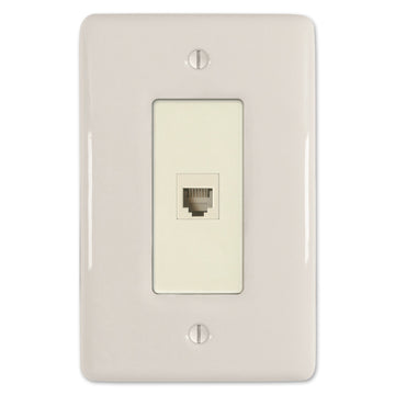 Metro Biscuit Ceramic - 1 Phone Jack Wallplate - Wallplate Warehouse 3000PHBT 070686006566 Phone Jacks