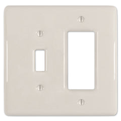 Metro Biscuit Ceramic - 1 Toggle / 1 Rocker Wallplate