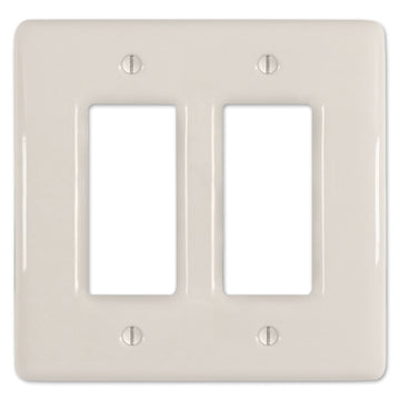Metro Biscuit Ceramic - 2 Rocker Wallplate - Wallplate Warehouse 3000RRBT 070686006528 2 Rocker