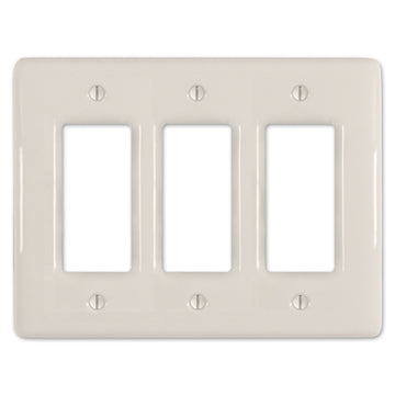 Metro Biscuit Ceramic - 3 Rocker Wallplate - Wallplate Warehouse 3000RRRBT 070686006535 3 Rocker