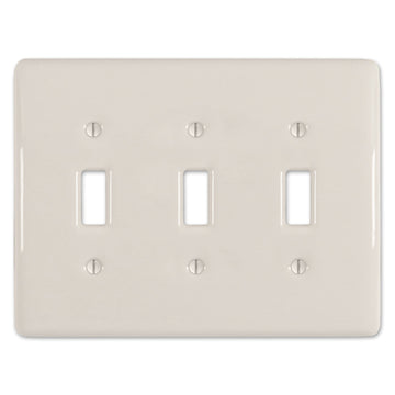 Metro Biscuit Ceramic - 3 Toggle Wallplate - Wallplate Warehouse 3000TTTBT 070686006498 3 Toggle