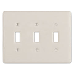 Metro Biscuit Ceramic - 3 Toggle Wallplate