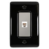 Metro Black Ceramic - 1 Phone Jack Wallplate - Wallplate Warehouse 3000PHBK 070686006665 Phone Jacks