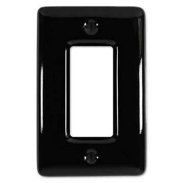 Metro Black Ceramic - 1 Rocker Wallplate - Wallplate Warehouse 3000RBK 070686006610 1 Rocker